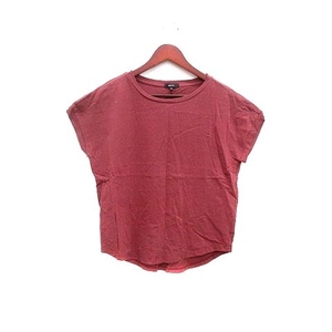 コムサイズム COMME CA ISM Tシャツ カットソー クルーネック フレンチスリーブ 11 赤 レッド /YK レディース