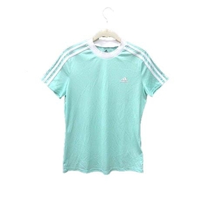 アディダス adidas AEROREADY スポーツウェア Tシャツ カットソー ワンポイント 半袖 M 緑 ミントグリーン /YK レディース