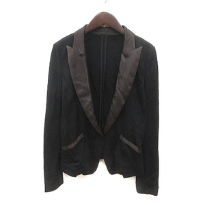 スール soeur7 テーラードジャケット 長袖 38 黒 ブラック 茶 ブラウン /MS レディース