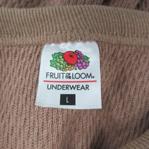 フルーツオブザルーム FRUIT OF THE LOOM ニット カットソー ラウンドネック 長袖 無地 L 茶色 ブラウン /HO39 メンズ_画像4