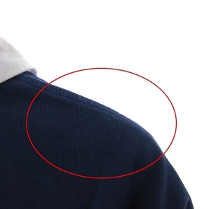ボッテガヴェネタ BOTTEGA VENETA ポロシャツ 半袖 コットン オーバーサイズ 刺繍 ワンポイント 紺 ネイビー M メンズの画像8