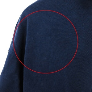 ボッテガヴェネタ BOTTEGA VENETA ポロシャツ 半袖 コットン オーバーサイズ 刺繍 ワンポイント 紺 ネイビー M メンズの画像6
