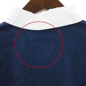 ボッテガヴェネタ BOTTEGA VENETA ポロシャツ 半袖 コットン オーバーサイズ 刺繍 ワンポイント 紺 ネイビー M メンズの画像7