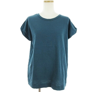 マーガレットハウエル MHL. 21SS HIGH TWISTED DRY JERSEY カットソー Tシャツ フレンチスリーブ グリーン 緑 2 M位 ■SM1 レディース