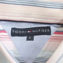 トミーヒルフィガー TOMMY HILFIGER シャツ カジュアルシャツ 長袖 ボタンダウン ストライプ 別布 無地 綿 ピンク 白 青 S メンズ_画像3