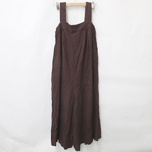  azur bai Moussy AZUL by moussy overall wide pants long tea Brown M lady's 