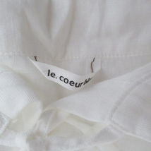 ルクールブラン le.coeur blanc カジュアルシャツ 長袖 無地 リネン 38 オフホワイト /HO8 ■MO レディース_画像4