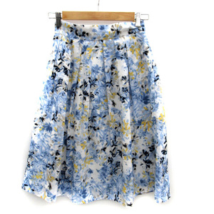 N.Natural Beauty Basic N. Natural Beauty Basic flair skirt mi leak height floral print M multicolor blue blue yellow lady's 