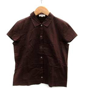  Fragile FRAGILE shirt blouse short sleeves 38 Brown tea /SM14 lady's 