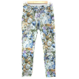 b-ju Roo doBou Jeloud Sabrina pants ankle height floral print multicolor 38 light blue light blue /YM10 lady's 