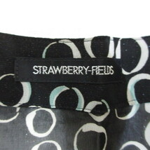 ストロベリーフィールズ STRAWBERRY-FIELDS 美品 シアー ノースリーブ ブラウス スカート セットアップ 黒 ブラック 微ラメ ドット柄_画像4