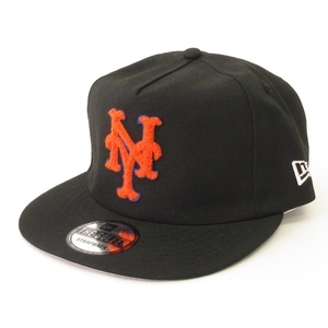 ニューエラ NEW ERA 美品 MLB THE GOLFER STRAPBACK ストラップバック ニューヨーク メッツ 黒 ブラック オレンジ メンズ