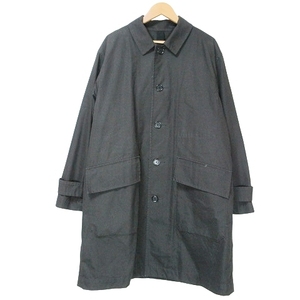 マーガレットハウエル MHL. PROOFED COTTON NYLON TWILL COAT ステンカラーコート ダウンライナー付き ミドル丈 M 黒 ブラック IBO51 X メ