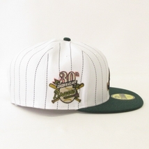 ニューエラ NEW ERA 美品 59FIFTY MLB アトランタ・ブレーブス キャップ 30TH ストライプ グリーン ホワイト 8 63.5cm メンズ_画像5