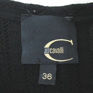 ジャストカヴァリ JUST cavalli ノースリーブ キャミソール 膝上 ミニ ニットワンピース タイトワンピース ワンピース 絹 シルク 36 黒系の画像3