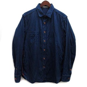 セブンスセンスフォークロア SeventhSenseFolklore ウォバッシュ ストライプ デニム シャツ Fob Watch Shirt 長袖 インディゴ L