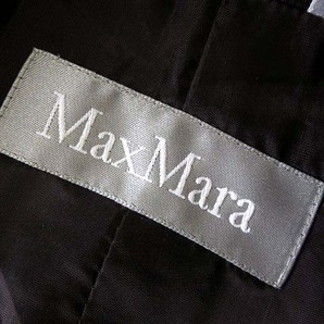 マックスマーラ MAX MARA パンツスーツ 上下セットアップ ストライプ スタンドカラー ジャケット ワイドパンツ L 40 茶 ブラウンの画像6