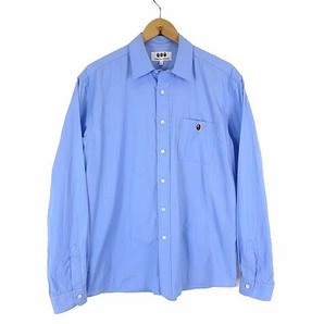 コムデギャルソン COMME des GARCONS アベイシングエイプ 21SS シャツ POPLIN SHIRT バック ロゴ 長袖 XL 水色 レア 希少 国内正規品の画像2