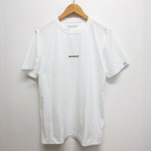 マムート MAMMUT 美品 半袖 Tシャツ L 白 ホワイト 1017-02012 ポリエステル ロゴ プリント メンズ