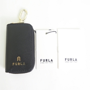 未使用品 フルラ FURLA CAMELIA KEYCASE CHARM キーケース レザー ブラック WR00617 2sa5559 レディース