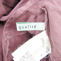 カリテ qualite ブラウス カットソー 長袖 Vネック リネン F ピンク /YM18 レディース_画像5