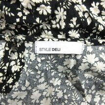 スタイルデリ STYLE DELI シャツワンピース ロング カシュクール 花柄 七分袖 ウエストマーク 1 黒 ブラック /AU レディース_画像5