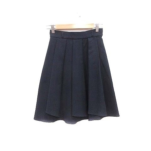  swing ruSwingle pleated skirt knee height XS navy blue navy /YK lady's 