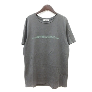 ココディール COCO DEAL カットソー Tシャツ クルーネック プリント 半袖 2 グレー /MN メンズ