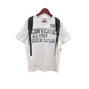 コンバース CONVERSE Tシャツ カットソー クルーネック プリント 半袖 L ライトグレー /YK メンズ