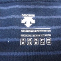 デサント DESCENTE Tシャツ カットソー ロゴプリント ボーダー 半袖 O 紺 ネイビー /YK メンズ_画像5