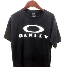 オークリー OAKLEY カットソー Uネック 半袖 M 黒 ブラック /RT レディース_画像3