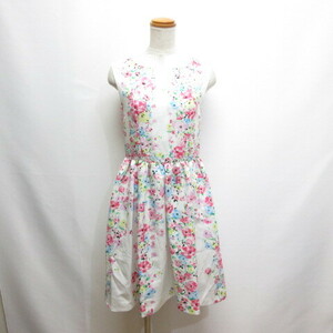  Chesty Chesty floral print no sleeve One-piece 0 white white lining attaching 0S543 made in Japan lady's 