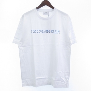 未使用品 シーケーカルバンクライン ck Calvin Klein タグ付き Tシャツ カットソー ロゴ 半袖 白 ホワイト XL メンズ