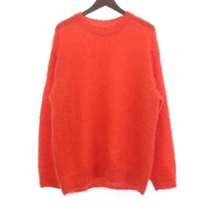 オーラリー AURALEE 美品 22AW BRUSHED SUPER KID MOHAIR KNIT モヘアニット セーター オレンジ 4 約L メンズ