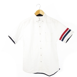  The shop tea ke-THE SHOP TK shirt oxford button down short sleeves cotton one Point line L white white /CK6 men's 