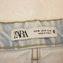 ザラ ZARA デニムショートパンツ 水色 38 *T128 レディース_画像3