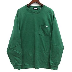 エクストララージ X-LARGE ミニ スタンダード ロゴ 長袖 ポケット Tシャツ MINI STANDARD LOGO L/S POCKET TEE グリーン L 101223011025