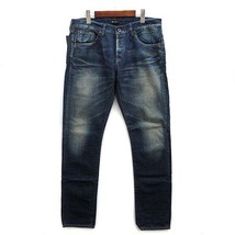 未使用品 ジョンブル JOHNBULL オーセンティック タイトストレート デニム パンツ ジーンズ セルビッチ 11815 インディゴ 34 メンズ_画像1