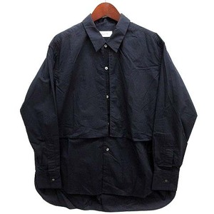 プレット PULETTE レイヤード シャツ ブラウス 長袖 Layered shirt ネイビー 紺 日本製 PL-SH0283 レディース