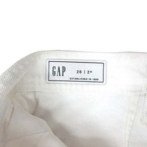 ギャップ GAP サスペンダー付き ワイド デニム パンツ ジーンズ ホワイト 白 26 レディース_画像4