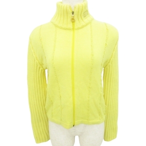  Versace jeans VERSACE JEANS COUTURE knitted cardigan sweater Italy made S yellow yellow IBO49 lady's 