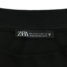 ザラ ZARA Tシャツ カットソー プルオーバー クルーネック 無地 クロップド 半袖 USA S 黒 ブラック レディース_画像5