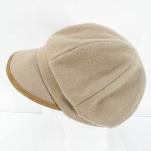 カシラ CA4LA キャスケット 帽子 ベージュ系 日本製 ベルクロアジャスター 毛 ウール 綿 コットン 裏地 無地 レディース_画像3