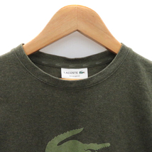 ラコステ LACOSTE Tシャツ カットソー 半袖 ラウンドネック プリント XS カーキ /YK40 メンズ_画像3