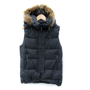  Comme Ca Ism COMME CA ISM jacket down vest middle height with a hood . Zip up fake fur L gray /SY5 lady's 