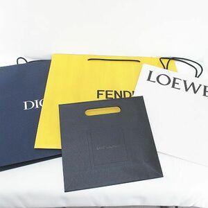 フェンディ FENDI 4枚セット 紙袋 ショッパー ショップ袋 純正 付属品 ロゴ サンローラン パリ SAINT LAURENT PARIS / ロエベ LOEWE / ディ