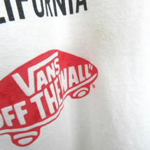 バンズ VANS 袖 チェッカー フラッグ柄 ロンTEE 長袖 Tシャツ カットソー オフホワイト系 M メンズ_画像8