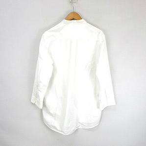 グローバルワーク GLOBAL WORK コットン混 バンドカラーシャツ 7分袖 白 ホワイト L メンズの画像2