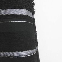 アリスバーリー Aylesbury ボーダー 膝丈 フレアスカート スカート 黒系 ブラック 日本製 毛 ウール 綿 コットン 裏地 レディース_画像5