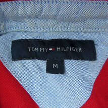 トミーヒルフィガー TOMMY HILFIGER ポロシャツ ポロカラー ワッペン 刺繍 M 赤 レッド /HO19 メンズ_画像6